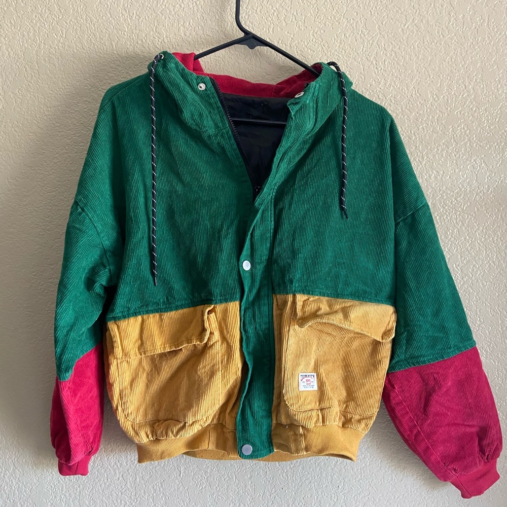 Tricolor Corduroy Jacket ❤️💛💚